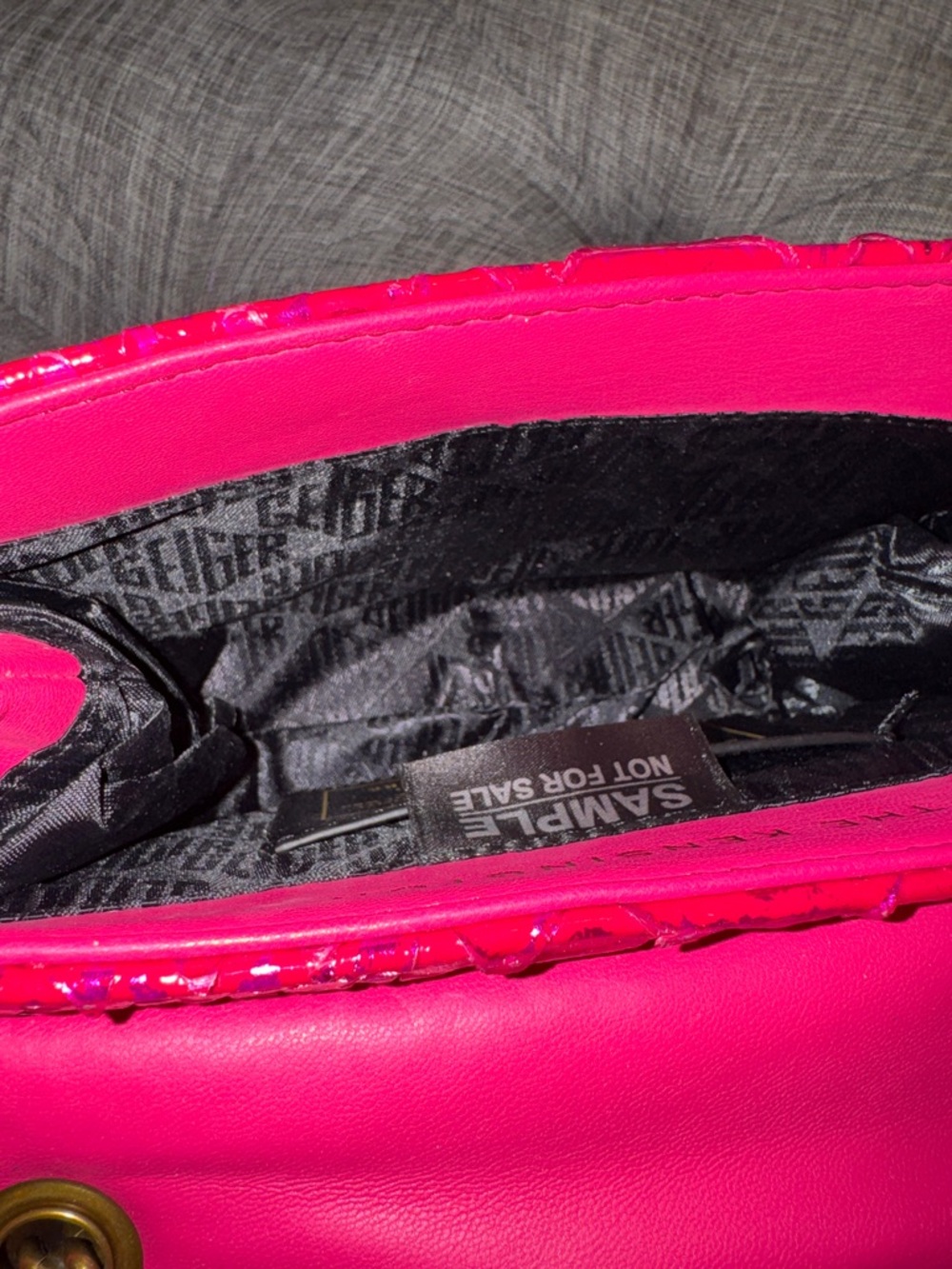 Kurt Geiger Bag Kensington Snake Embossed Sample Sale Pink Textured Crossbody - Picture 14 of 17